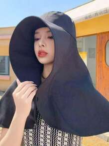 2025 Sommer Neue umfassende Sonnenschutz Breitkremp Sonnenhut Hut mit Nackenschutz für Frauen, integrierter UV-Schutz für das Gesicht, Fischerhut