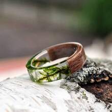 1pc Handmade Women's Dried Flower Resin Ring - Dried Flower Wood - View 1