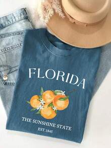 1pc Girls Casual Fruit Graphic Print Round Neck Short Sleeve T-Shirt, Summer Student Youth Wear - The Artistic Fruit Print Design Inspires Imagination And Self-Expression