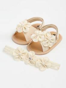 女童户外凉鞋，优雅白色，夏季