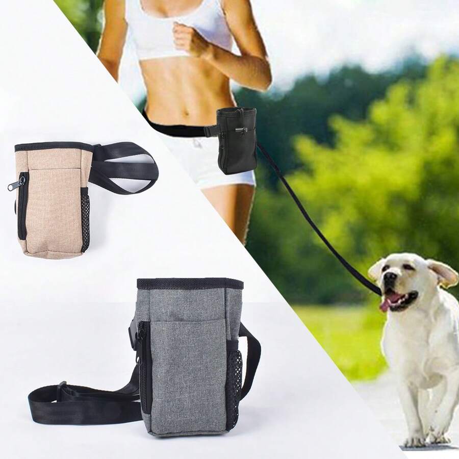 1 pieza Bolsa de almacenamiento de aperitivos para mascotas para exteriores, Bolsa de cintura para golosinas de gato/perro, Bolsa para golosinas de perro, Bolsa para pasear al perro