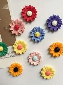 2pcs Sunflower Resin Magnets For Fridge, Kitchen, Office Whiteboard, Home Decor