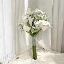 Artificial Calla Lily Bridal Bouquet, Wedding Bridesmaid Flowers, Bride Accessory