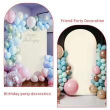 Phông nền vòm, 4ft, 5ft, 6ft, 6.6ft, 7.2ft, 8ft Vải che vòm cưới màu be 2 mặt bằng vải thun Spandex Phông nền vòm vòm vải dùng cho tiệc sinh nhật, trang trí chân vòm cưới (Không bao gồm chân đế, chỉ có nền vải) - Màu be - Xem 4