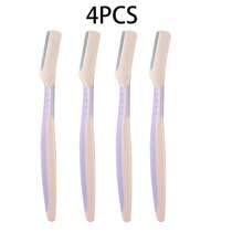 4/10pcs Safety Rubber Handle Eyebrow Trimmer - Protective Net Suitable For Beginners - Multicolor - View 7