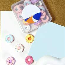 10 件/20 件随机颜色装饰图钉，甜甜圈形图钉，适用于照片墙、特色墙、白板、软木板、地图、公告板、办公室或家居、返校、学校用品