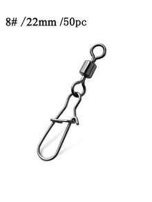 50pcs,Stainless Steel Fishing Connector Pin 1# 2# 3# 4#5# 6# 7# 8#10#12#14# Bearing Rolling Swivel With Snap Fishhook Lure Accessories,A Set Of 50,Without Box - Multicolor - View 15