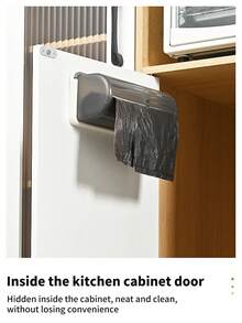 1 Piece Of Garbage Bag Storage Box, Can Also Store Roll Paper, Simple Style, Punch-Free Wall-Mounted Garbage Bag Storage Basket, Plastic Bag Storage Box Rack. - Multicolor - View 8