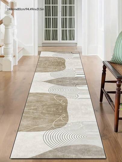 One-Piece, Element Lines Minimalist Nordic Elements Channel Carpet, Corridor Carpet, Door Carpet, Bedside Carpet, Fashionable And Versatile Warm Carpet, Dirt-Resistant, Non-Slip And Machine Washable