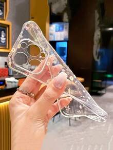 防震花卉元素时尚透明碎花彩绘加厚防摔透明手机壳，适用于手机，春季礼物，国际版，非国内版 - 彩色 - 查看 3