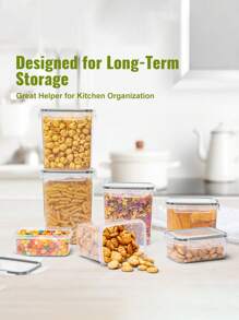 Asnews 48pcs Food Jars And Jars, Airtight Food Storage Containers With LIDS, Labels And Markers,Plastic Kitchen Pantry Storage Containers For Sugar, Flour And Baking Supplies, Kitchen Supplies