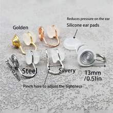 KMEOSCH 夹式转换套件 - 用于将穿孔耳环转换为夹式耳环的多功能工具，包括防过敏耳夹 DIY 耳环配件