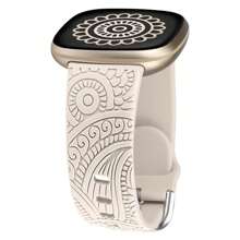 Banda compatible con Fitbit Versa 4/Versa 3/Sense 2/Sense. Correa de reemplazo suave con patrón floral lindo y elegante grabado para Versa, Sense/Sense 2/Versa 4/3 Smartwatch