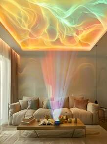 1 pièce Lampe à projection à effet vague d'eau, lampe LED multifonction alimentée par USB, lampe d'atmosphère ciel étoilé, lampe de lecture de livre électronique, éclairage décoratif pour la maison, convient pour la chambre à coucher, le salon, cadeaux de fête
