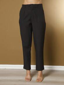 Tailored Set Elegant Set Set Of Palazzo Pants And Blouse - 黑色 - 查看 4