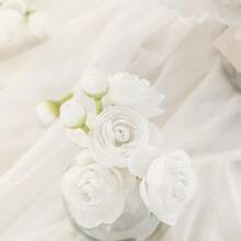 6 PCS Artificial Ranunculus Flowers, Faux Silky Mini Bouquets, Bulk Fake Wedding Filler Flowers For Centerpieces, Arrangements, Bridal Shower Decor, Polyester