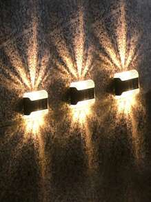 Outdoor Solar Wall Lights, IP44 Solar Fence Lights, Solar Lighting Lamps, Solar Atmosphere Lights, Solar Hat Lights, Solar Railing Lights, IP44 Waterproof, Suitable For Courtyards, Villas, Sheds, Gardens, Terraces, Garages, Walls, Railings, Parties, Festivals, And Other Ambient Lighting., Solar Lights Outdoor
