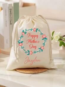 1pc-2025 Popular Custom Name Bag, Mother's Day Special Hand-Pulled Rope Step Bag, Can Be Customized Shopping Bags, For Gardening, Beach Travel And Daily Use Of Storage Bags, Detachable Inner Bag Large Capacity Multi-Functional Bag, For Mom, Grandma, Wife To Provide The Perfect Personalized Gift - Multicolor - View 2