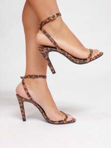 Sandália Feminina Salto Fino Festa Dourada Casual, Sandalia Feminina Salto Alto