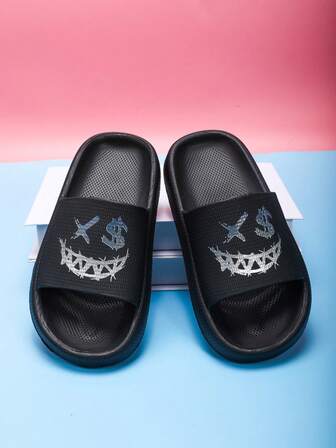 儿童轻质泡沫拖鞋防滑软底可爱卡通设计，中号/儿童拖鞋，适合居家、沙滩、休闲穿着，透气带男女通用