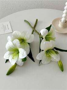 1pc Lily Artificial Flower Fake Flower Decoration Bedroom Living Room Dresser Artificial Flower Interior Decoration Fake Flower Day Lily Flower, Suitable For Gift Gifts Graduation - Multiple Colors - View 8