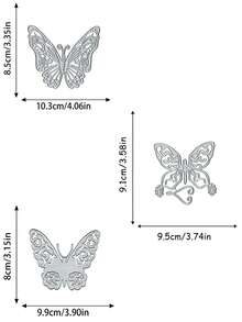 1 Pack Butterfly Style Thin Cutting Mold Handmade DIY Cutting Mold Scrapbook Background Decoration Embossing Template Photo Album Holiday Card Making - Silver-butterfly - View 4