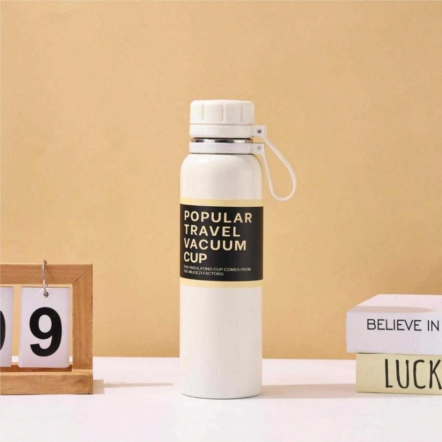 Termo de acero inoxidable 304 de alta calidad para hombre, con colador de té, para estudiantes, para parejas, botella de agua al vacío con aislamiento de acero inoxidable de doble capa, 4 colores opcionales - Blanco - Ver 1