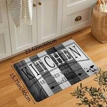1pc Classic Dark-Color Wood Grain Kitchen Mat, High-Rebound Memory Foam Absorbent Non-Slip Floor Mat For Kitchen, Hallway, Bathroom, Entryway, Dining Room And Home Decor Home Bathroom Decor Outdoor Rug Door Mat Fall Decor Carpet Bathroom Accessories Back To School - Dark Grey - View 17
