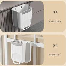 1 pieza Papelera de cocina plegable de montaje en pared, cubo de basura colgante de puerta de gabinete, sin necesidad de agacharse, papelera de sobremesa de gran tamaño, almacenamiento y organización convenientes, ahorra espacio para una cocina ordenada