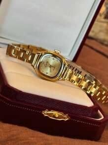 1 Reloj de mujer de alta gama, de estilo francés, sencillo y elegante, personalizado, con incrustaciones exquisitas de rhinestone, de corte elegante y retro, ligero y lujoso, versátil, resistente al agua, de cuarzo, adecuado para uso diario, de fiesta, vacaciones y como regalo de cumpleaños u ocasiones especiales.