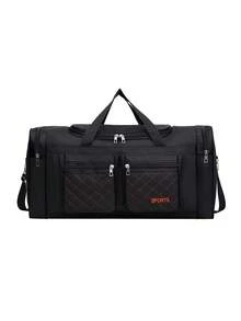 Bolso de mensajero plegable de gran capacidad, adecuado para viajar y como bolso deportivo para la escuela, accesorios y artículos escolares - Negro - Ver 6
