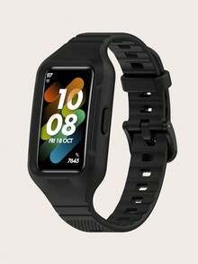 1 chiếc vòng đeo tay thông minh bằng silicon màu trơn thông thường tương thích với Band 10/9/8/7/6, thích hợp để đeo cả ngày - Ban nhạc 10/9/8/7/6 - Xem 4