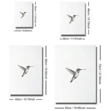 Set de 2 colibri neîncadrat schiță artă poster vintage tipărire canvas minimalistă păsări animale decor abstract de perete pictură retro pentru cămin, apartament, sufragerie, dormitor, decorațiuni moderne pentru casă