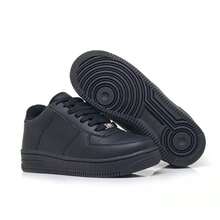 Women's Casual Shoes Men's Force Plain Leather Original Air - 黑色 - 查看 2