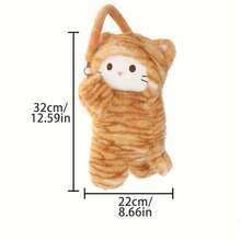 1pc Pink Leopard Print Cat Tissue Paper Box, Cute Plush Soft Material Car Tissue Holder, Hanging Type Tissue Box Suitable For Multiple Vehicle Models - one-size - View 9