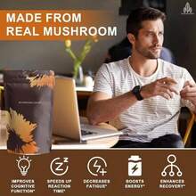 Abronikey (Pack Of 1) Mushroom Infused Organic Beverage, 30 Servings, No Wooden Spoon Included Energy Coffee Diet Coffee - Pack Of 1 - 查看 2