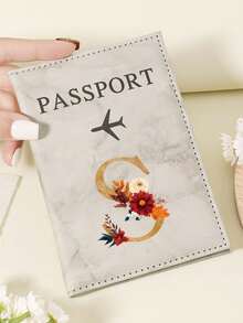 1pc A-Z 26 Letters Fashionable Letter Print Stylish Burgundy Passport Cover, Premium PU Leather Passport Wallet With Multi-Card Pockets For Credit Cards, Boarding Passes, And IDs, Compact And Portable Travel Essentials Organizer For Women, Men Graduation - Pink - View 138