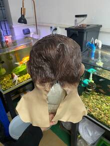 逼真乳胶面具，帅哥白色DIY成人乳胶面具全头派对面具