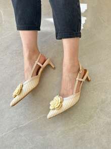 Rhinestone Embellished High Heels, Basic Party/Wedding/Outdoor Styles - Apricot - View 4