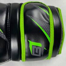 1 Pair Black & Green PU Leather Breathable Classic Boxing Gloves By BRONJEE Brand