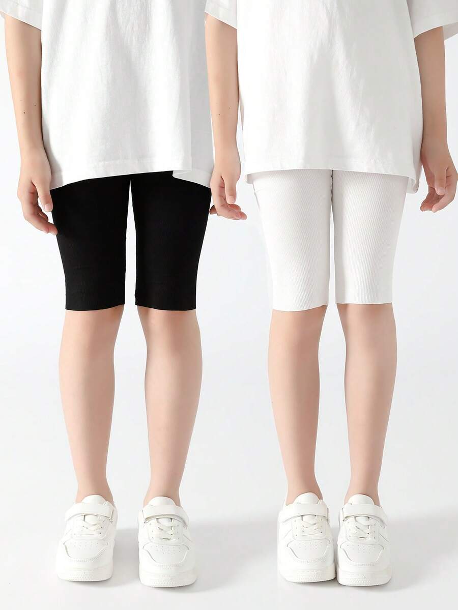 1/2 件儿童凉爽柔软透气 3/4 紧身裤，适合春夏季日常穿着