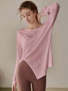 Women's Loose Fit Yoga Tops, Long Sleeve Workout T-Shirt For Running, Pilates, Fitness, Autumn/Winter