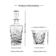 1 pièce / 2 pièces / 4 pièces / 5 pièces Ensemble de carafe à whisky de 900 ml / 30 oz, design créatif brillant. Bouteille et verre de whisky de luxe avec effet de glace fissurée, convient pour le brandy, le rhum, la téquila, la vodka, pour usage à la maison, en bar et en fête. Cadeau pour père, mari, petit-ami