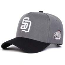 AR 1pc Men's SD Embroidered Baseball Cap, Sports Hat, Adjustable, Sun-Protective, Casual, Suitable For Spring/Autumn Outings, Travel, Beach, Party