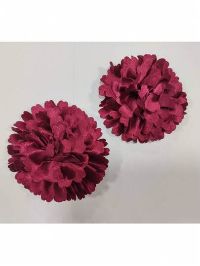 Kit 2 Peças Presilhas Grandes Flor De Cabelo De Cetim Enfeite Para PenteadosFloralTecido