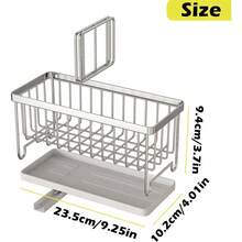 Sink Caddy Basket Drain Rack Sponge Dishcloth Holder Kitchen Storage Organizer Kitchen Organization - Silver - View 10