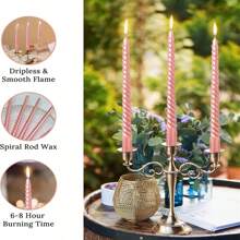 4pcs/8pcs Vintage Spiral Pink/Red/White Dining Table Candles, Candle 10 Inch -Set Of 4 Tapered Candles,Creates Romantic Dining Atmosphere, Home Decor Essential Gifts Birthday Graduation,Long Candle,Tall Candlesticks, Home Dinner, Party, Wedding, Churches, Men/Women Gifts