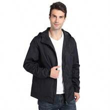 Chaqueta cortavientos informal para hombre - Negro - Ver 1