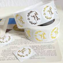 500pcs/Roll 1inch 1.5inch Thank You Sticker,Gift Sticker For Business Label Shipping Sticker,Gift Wrapping Stickers For Envelopes, Flowers, Love Letters, School Supplies,Back To School