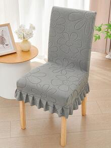 1 件带裙边的毛绒弹性椅套，通用餐椅椅套 - 彩色 - 查看 9